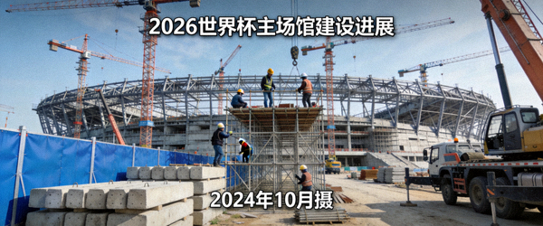2026世界杯主场馆外部建设进展新闻图片